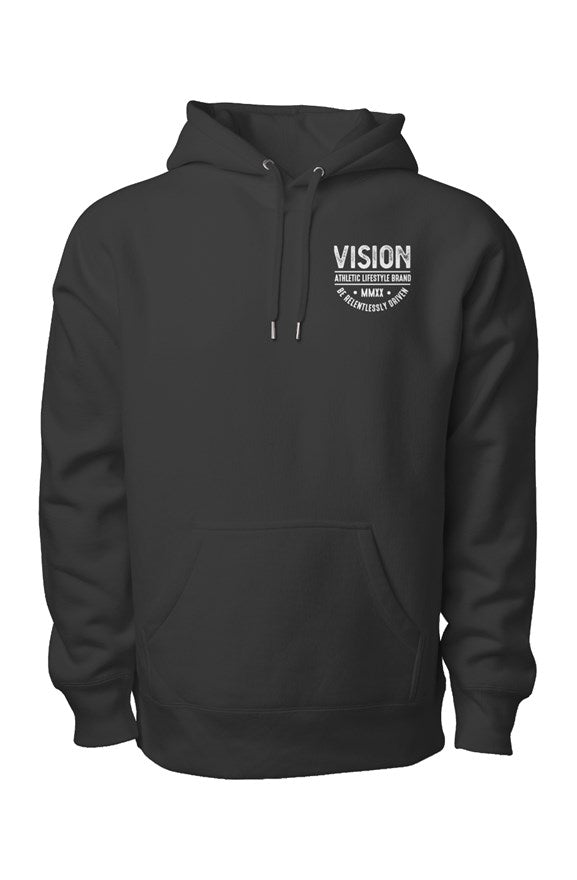 "Relentlessly Driven" Heavyweight Cross Grain Sweatshirt "Black" - V1SION Athletic Lifestyle