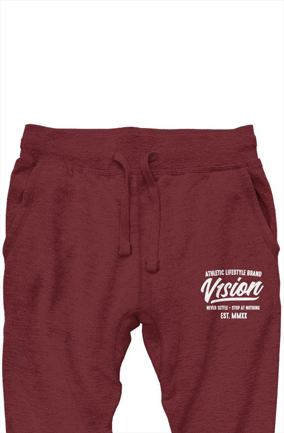 "Stop at Nothing" Premium Joggers "Maroon" - V1SION Athletic Lifestyle