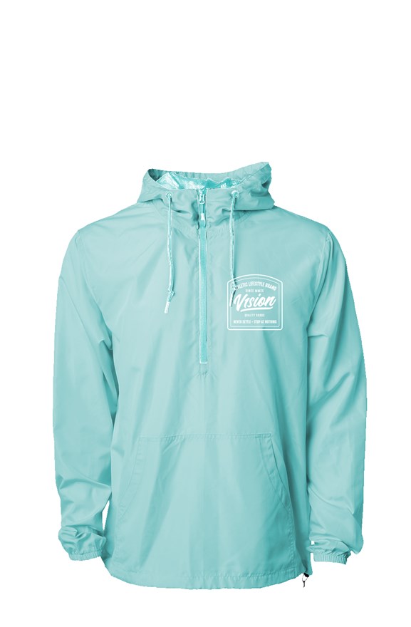 Lightweight Pullover Windbreaker "Aqua" - V1SION Athletic Lifestyle