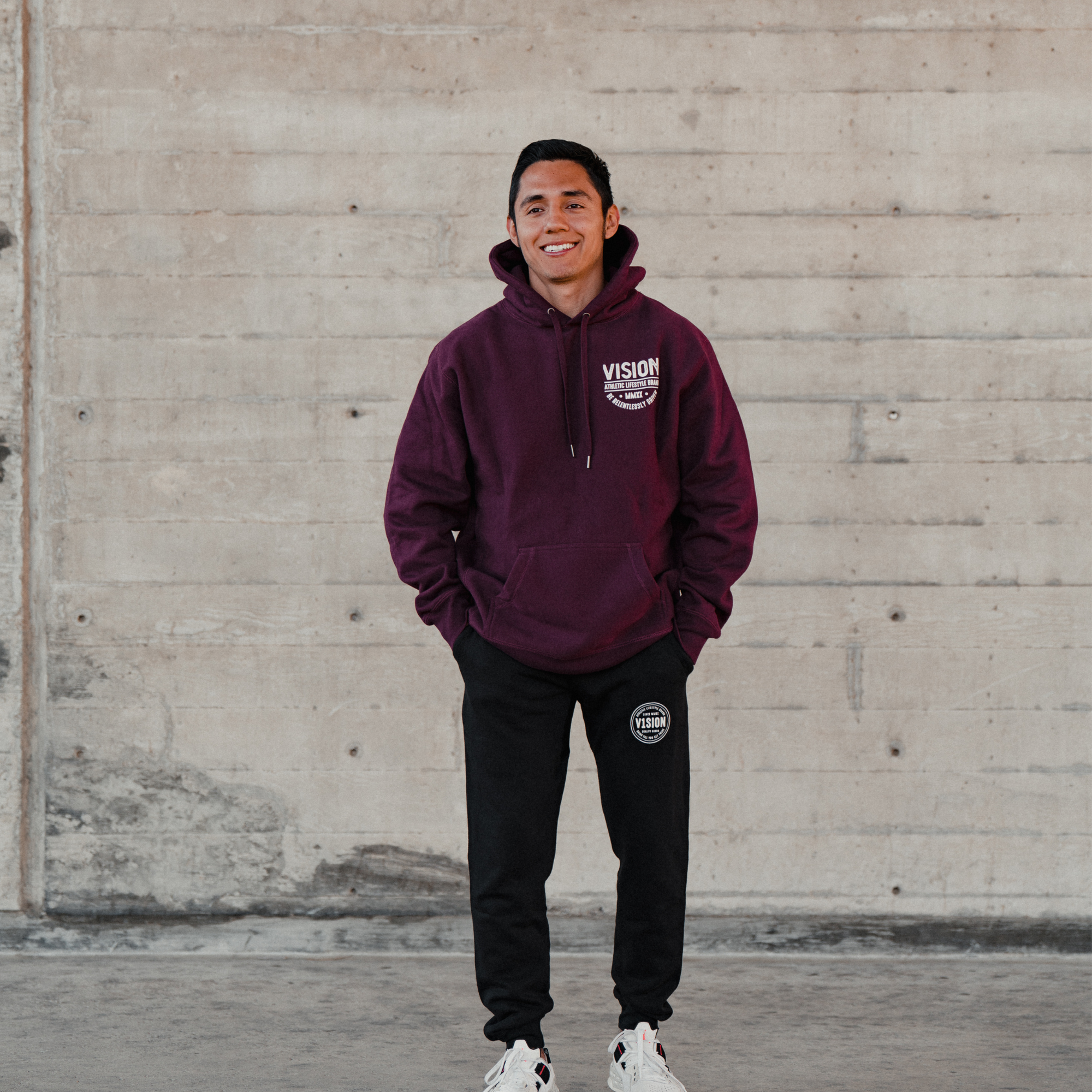 &quot;Relentlessly Driven&quot; Heavyweight Cross Grain Sweatshirt &quot;Maroon&quot;