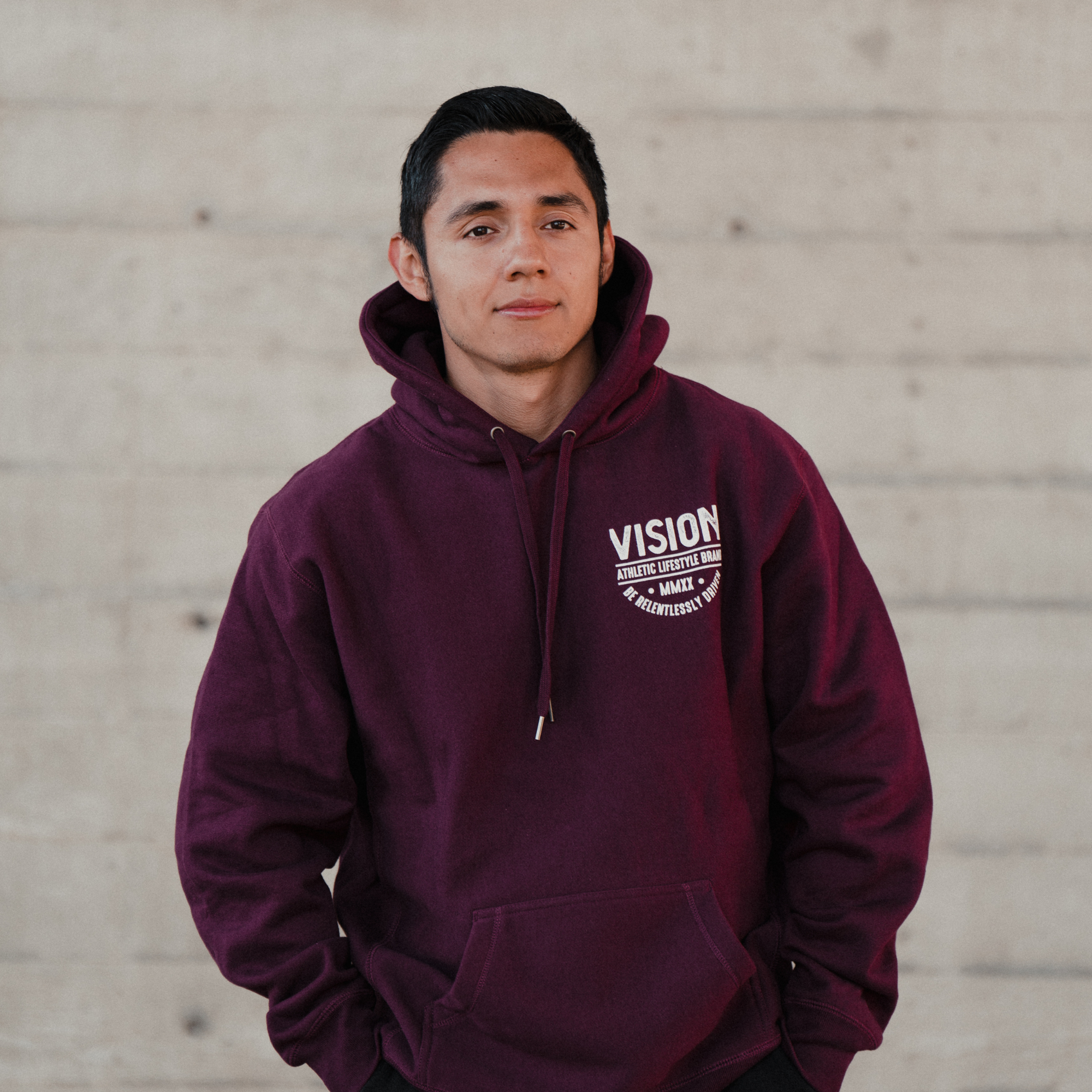 &quot;Relentlessly Driven&quot; Heavyweight Cross Grain Sweatshirt &quot;Maroon&quot;