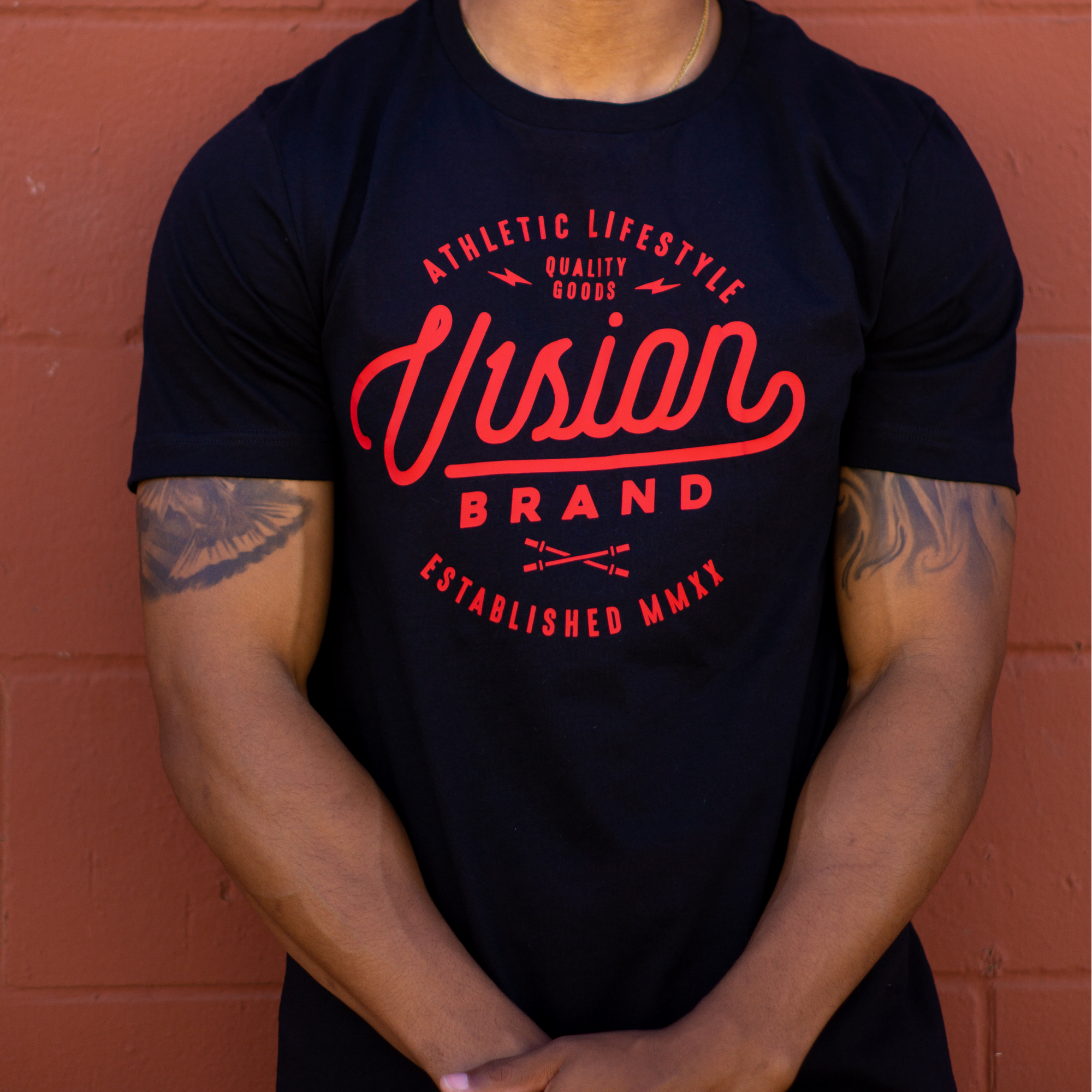 V1SION Barbell Logo Fitted Tee - V1SION Athletic Lifestyle