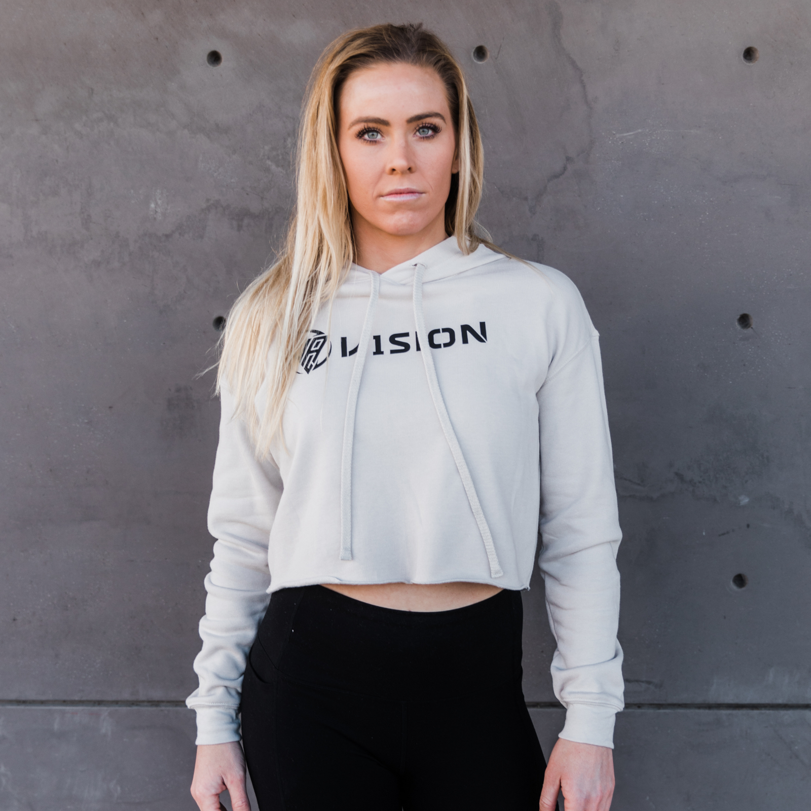 Alpha V1SION Cropped Hoodie "Bone" - V1SION Athletic Lifestyle