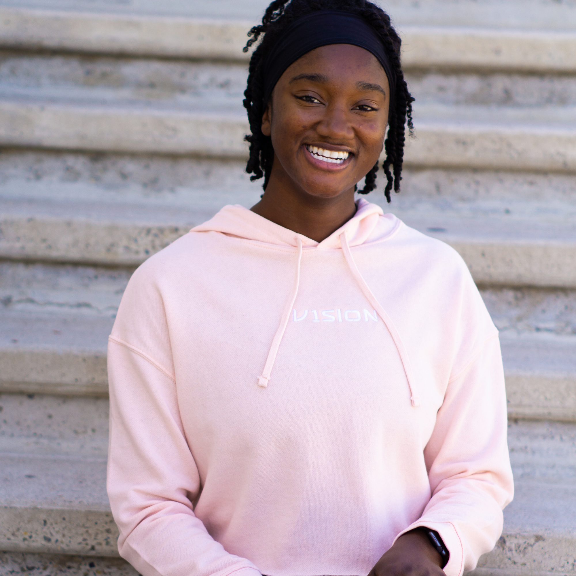 Signature V1SION Lightweight Cropped Hoodie &quot;Blush&quot; - V1SION Athletic Lifestyle