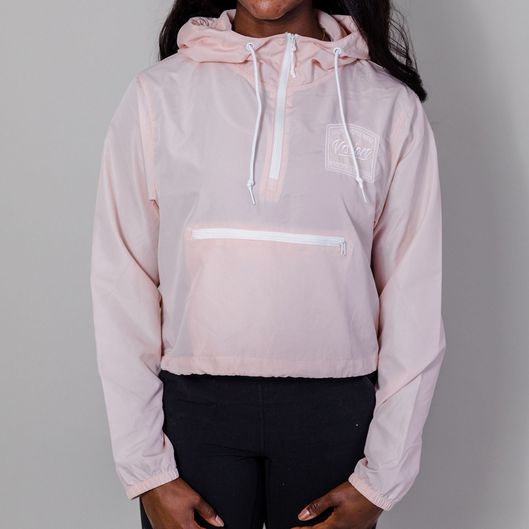Lightweight Pullover Cropped Windbreaker - V1SION Athletic Lifestyle