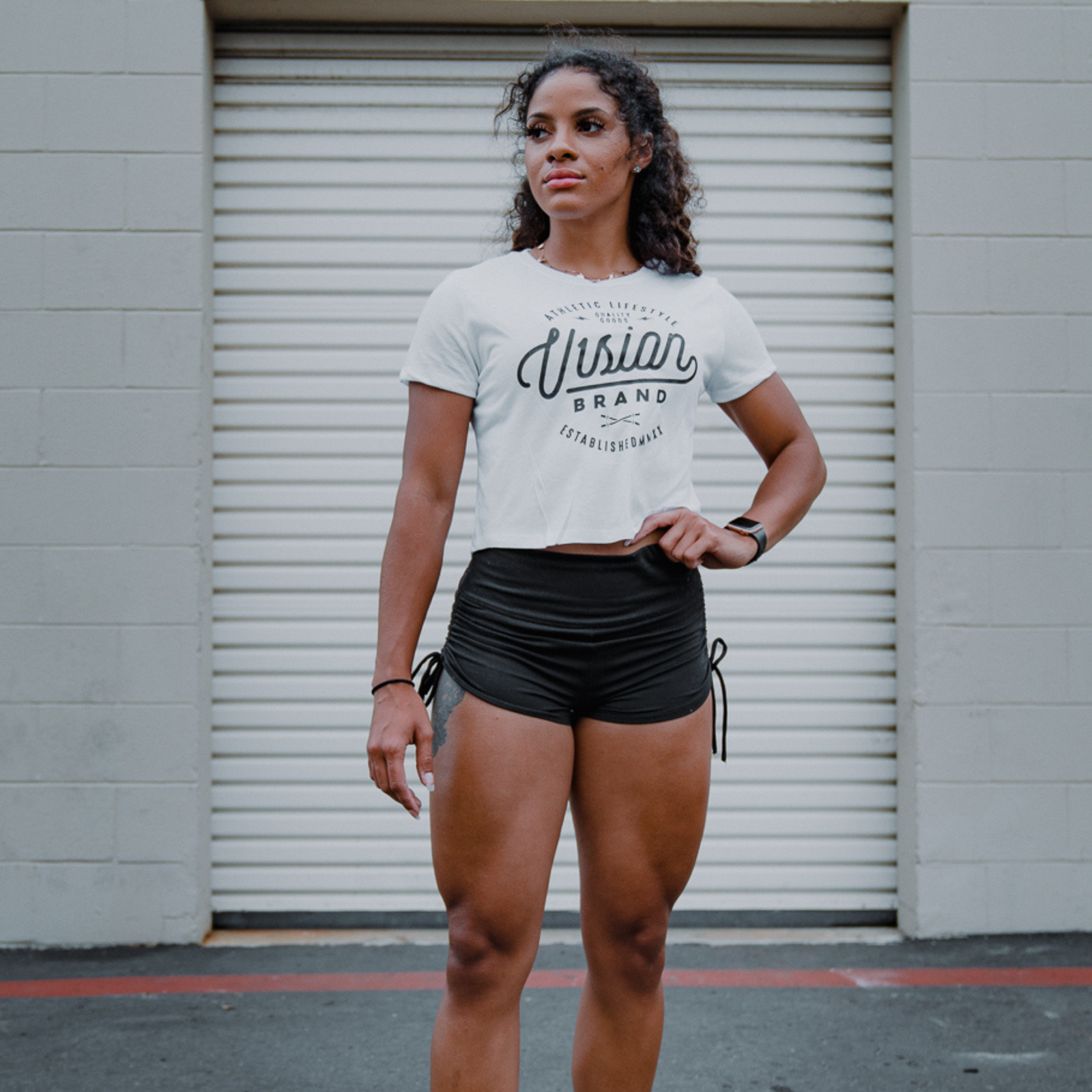 V1SION Barbell Logo Crop Top - V1SION Athletic Lifestyle
