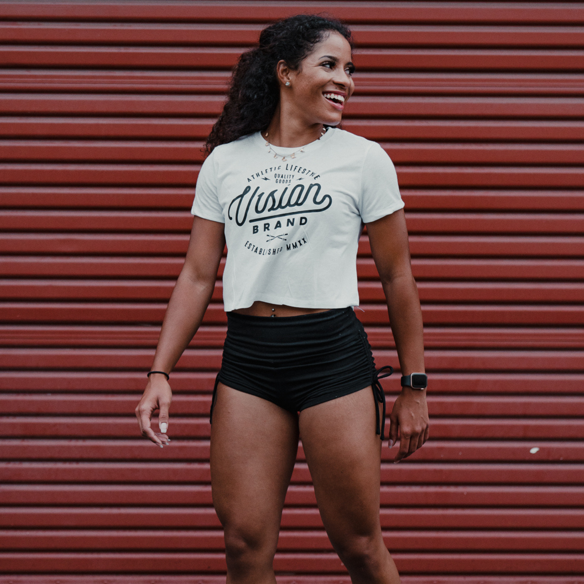 V1SION Barbell Logo Crop Top - V1SION Athletic Lifestyle
