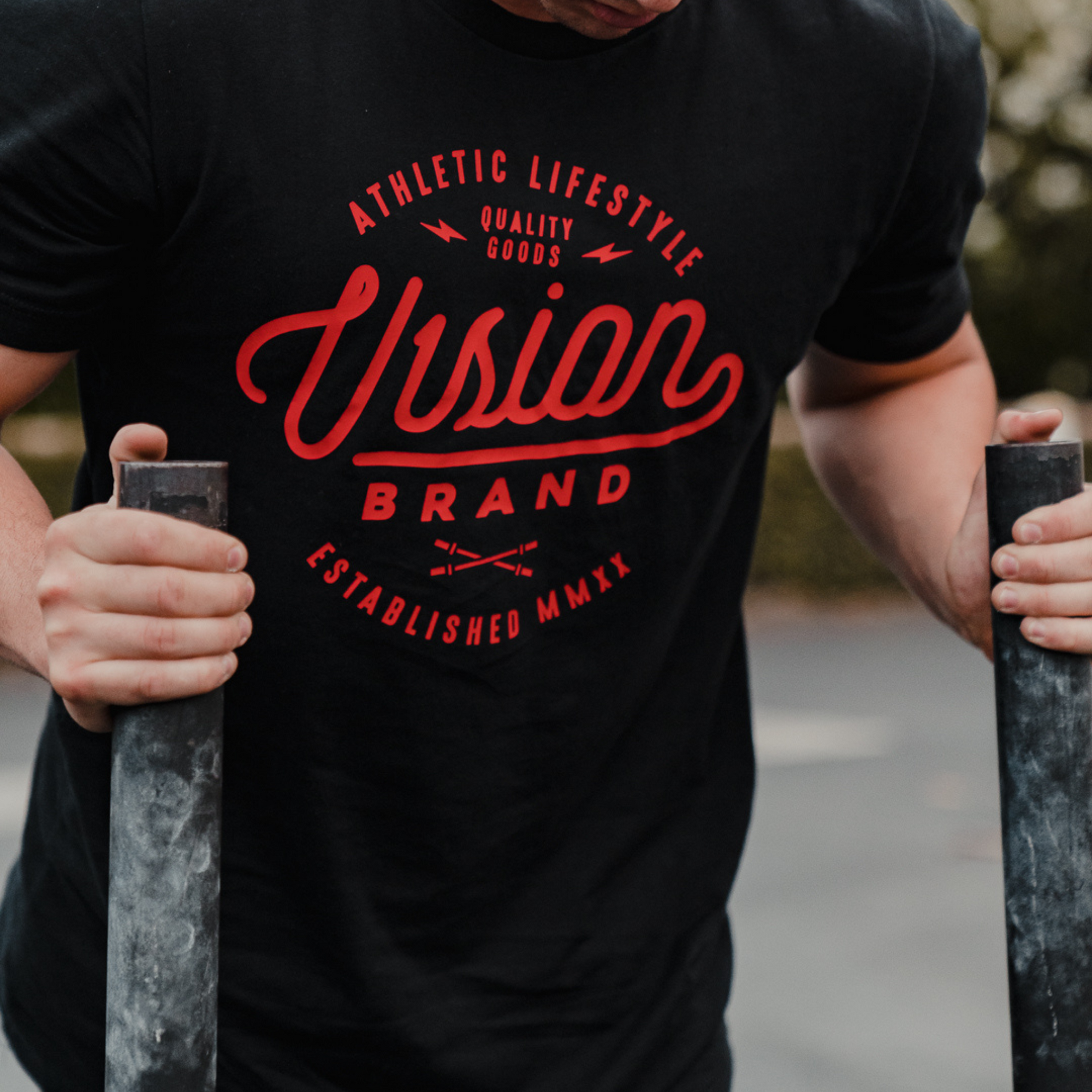 V1SION Barbell Logo Fitted Tee - V1SION Athletic Lifestyle