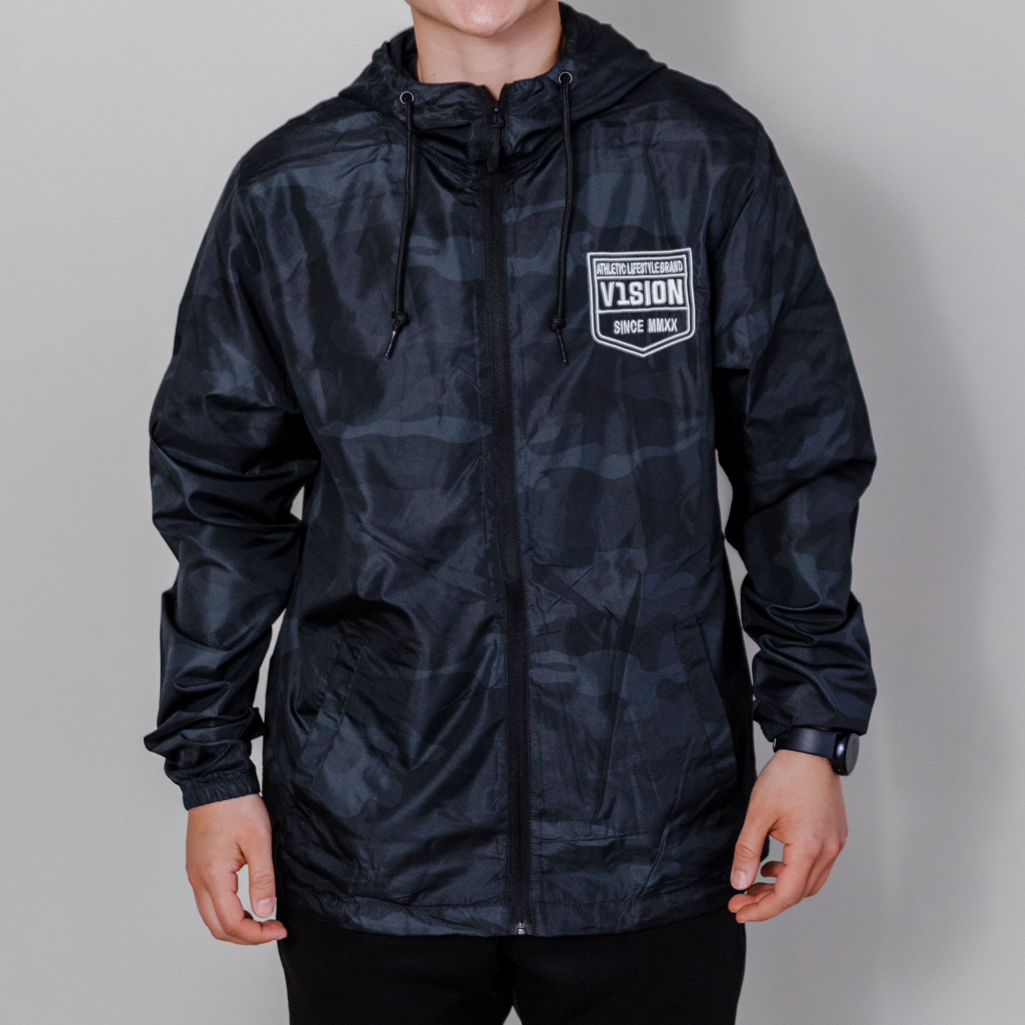 Windbreaker &quot;Black Camo&quot; - V1SION Athletic Lifestyle