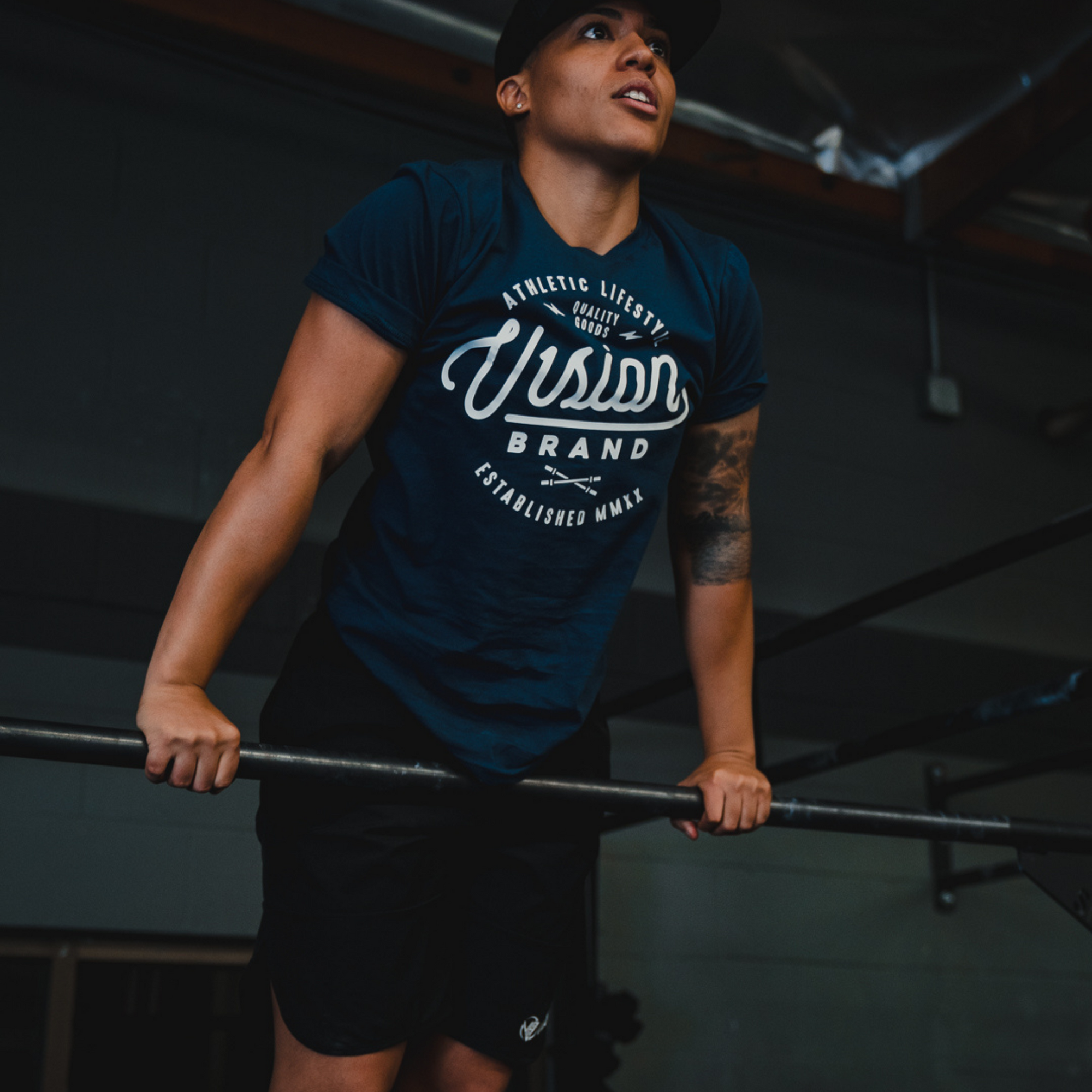 V1SION Barbell Logo Fitted Tee - V1SION Athletic Lifestyle