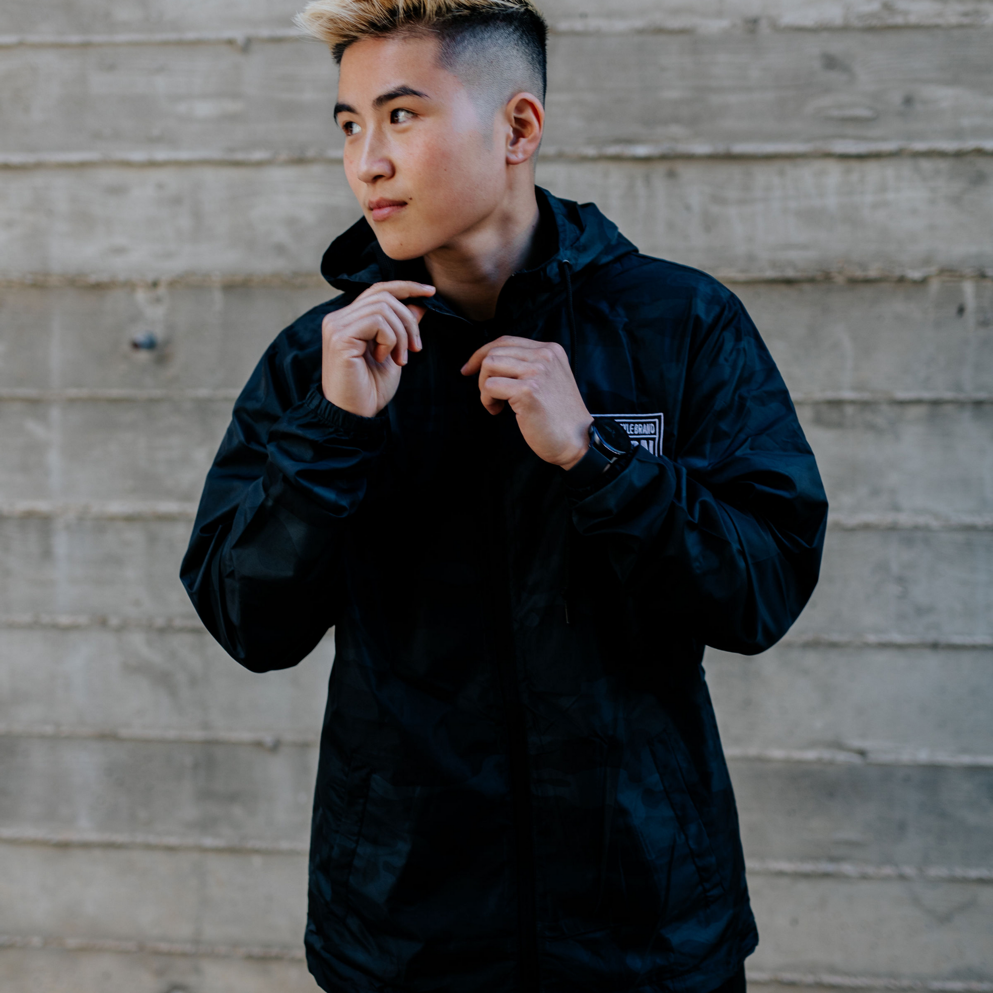 Windbreaker &quot;Black Camo&quot; - V1SION Athletic Lifestyle