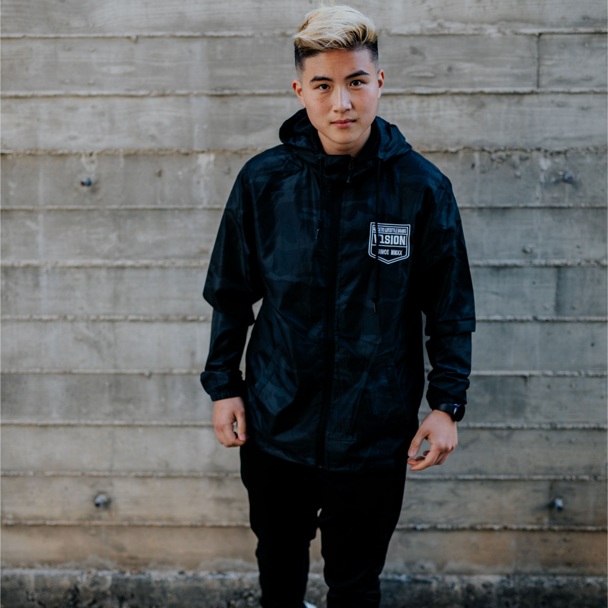 Windbreaker &quot;Black Camo&quot; - V1SION Athletic Lifestyle