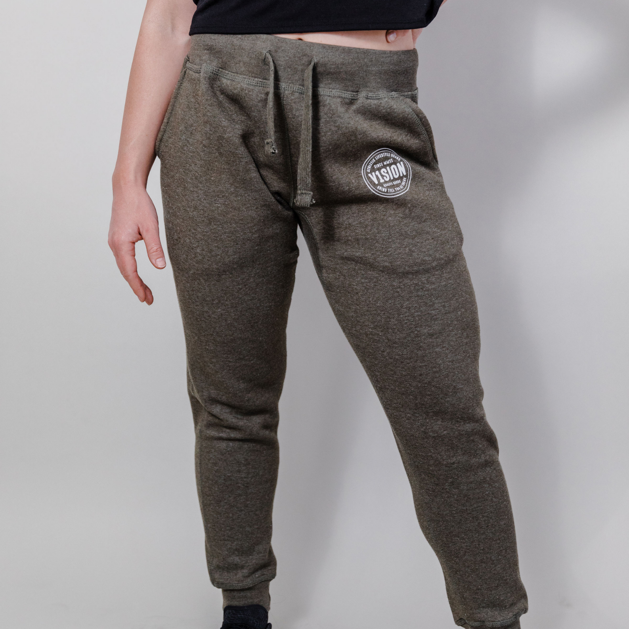 &quot;Grind Till You Get There&quot; Premium Joggers &quot;Military Green&quot; - V1SION Athletic Lifestyle