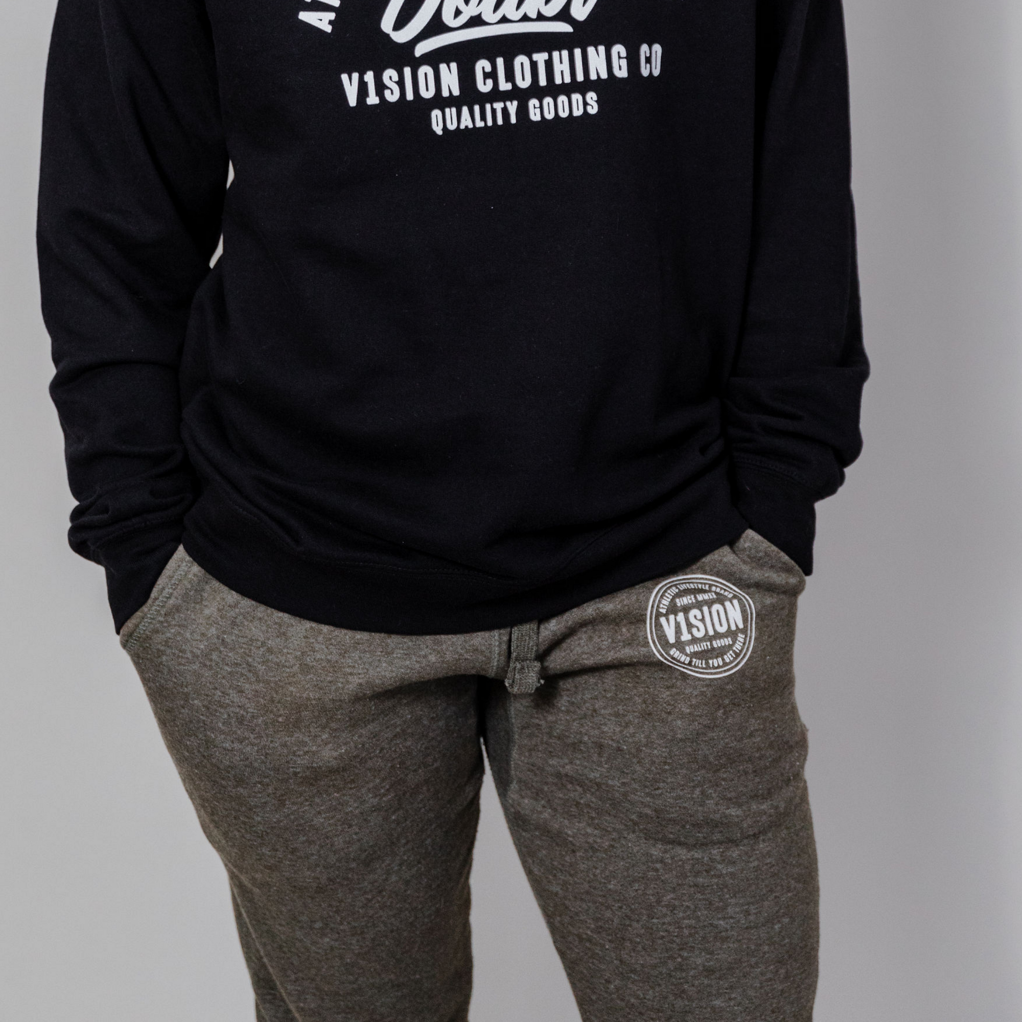 &quot;Grind Till You Get There&quot; Premium Joggers &quot;Military Green&quot; - V1SION Athletic Lifestyle