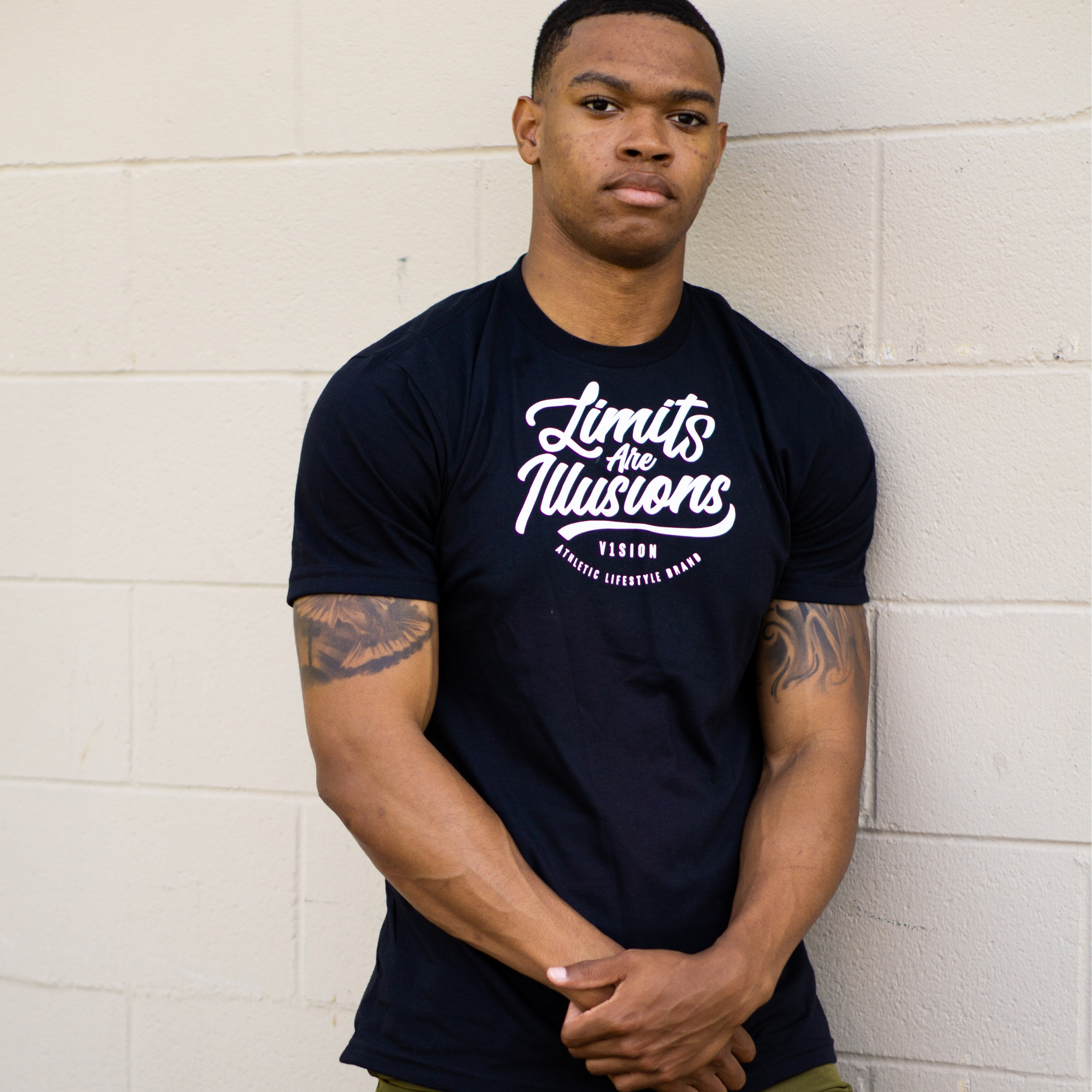 &quot;Limits are Illusions&quot; Fitted Tee &quot;Black&quot; - V1SION Athletic Lifestyle