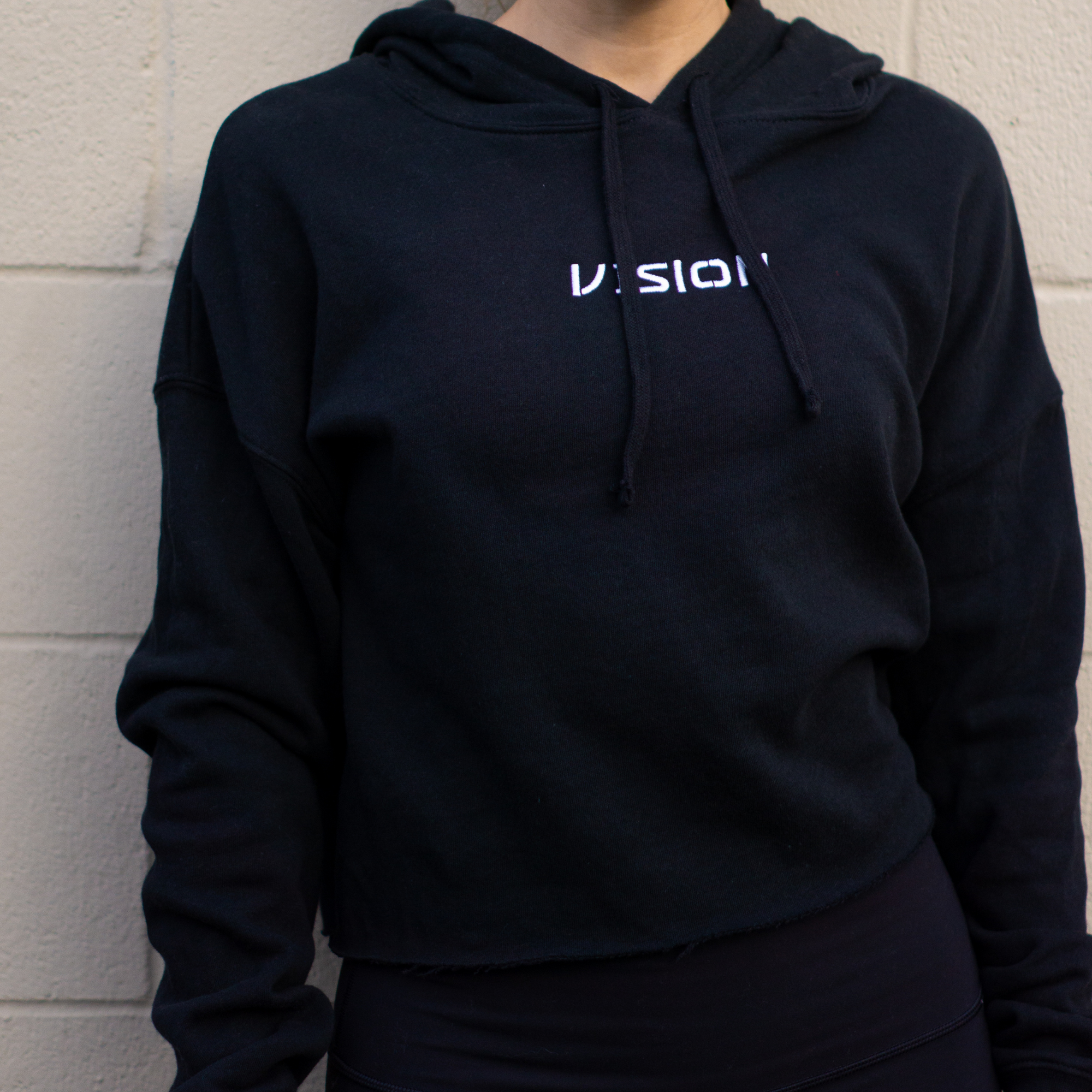 Signature V1SION Lightweight Cropped Hoodie &quot;Black&quot; - V1SION Athletic Lifestyle