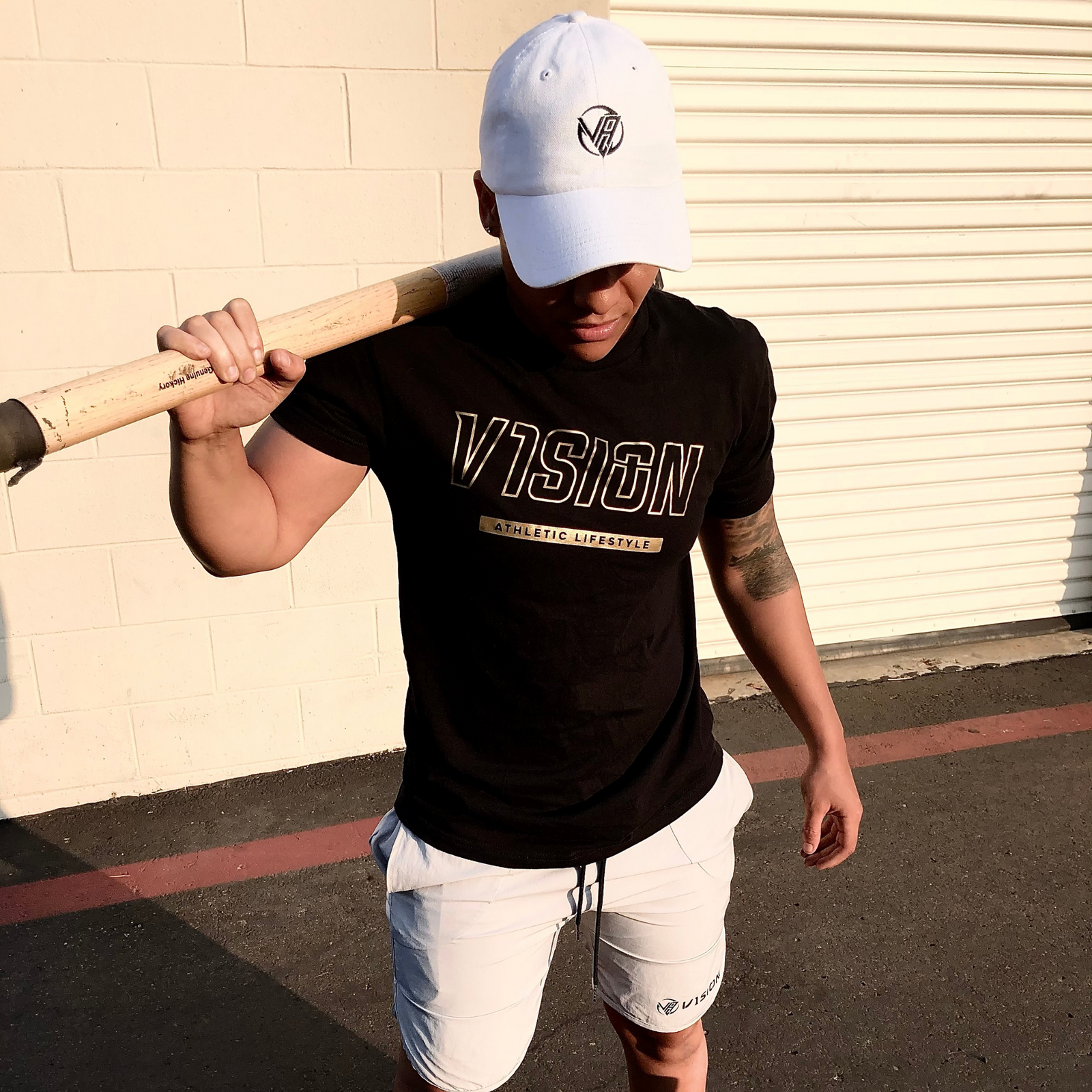 White V1SION Premium Dad Hat - V1SION Athletic Lifestyle